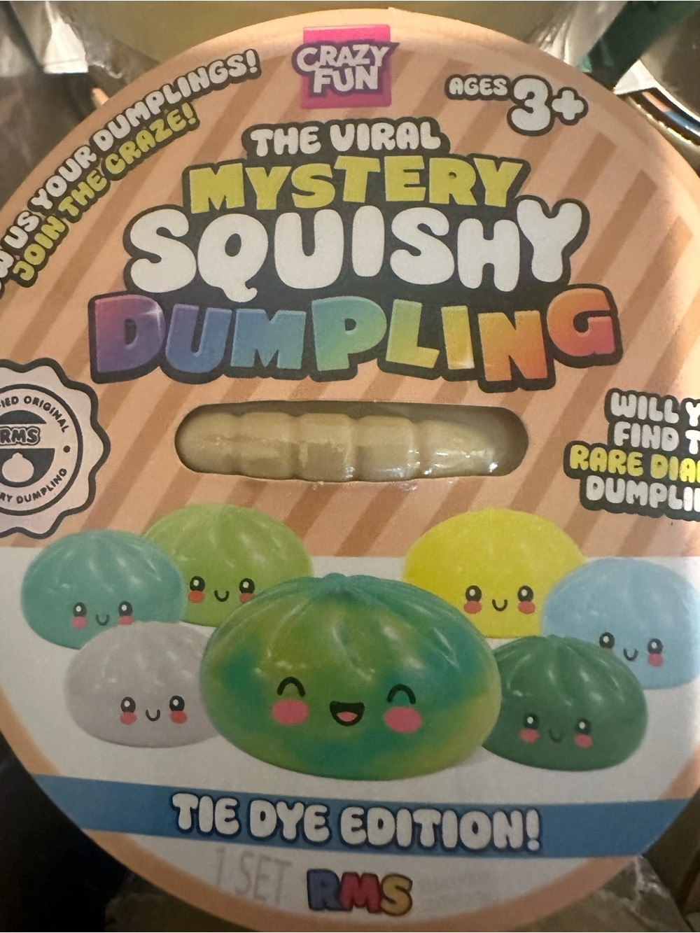 One Brand NEW SEALED RMS Mystery Squishy Dumpling - Tie Dye Edition Viral
